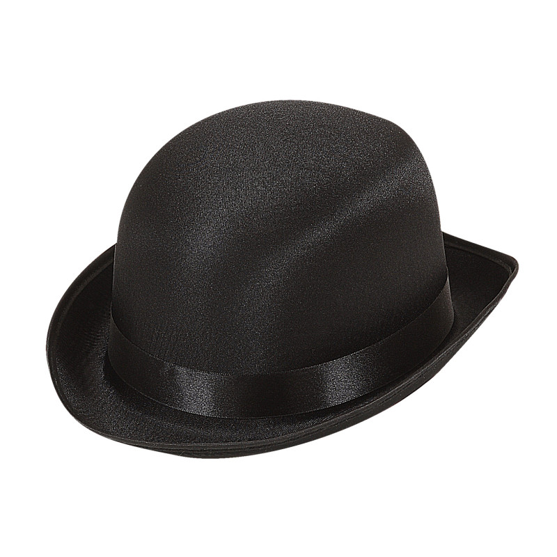 CHAPEAU SATIN BOWLER NOIR
