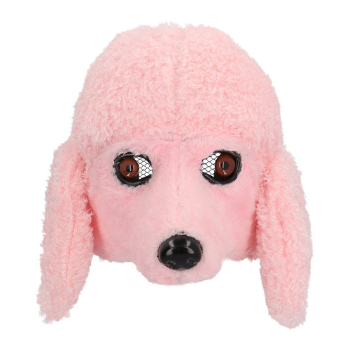 DEMI MASQUE PELUCHE CANICHE ROSE