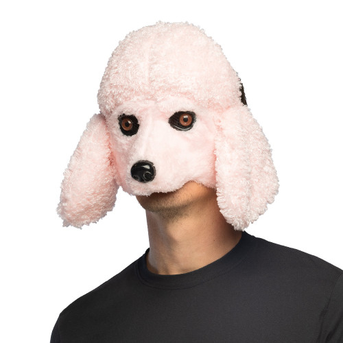DEMI MASQUE PELUCHE CANICHE ROSE