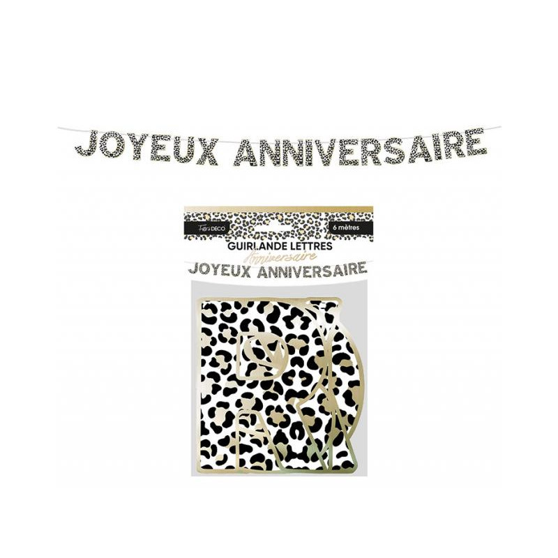 GUIRLANDE LETTRES ANNIV.LEOPARD