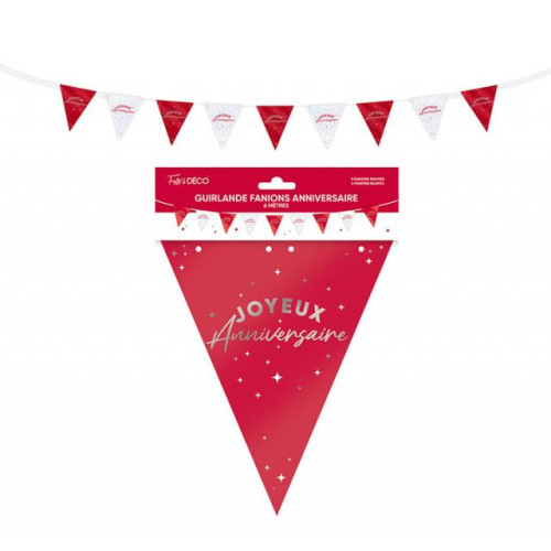 GUIRL FANION ANNIVERSAIRE ROUGE