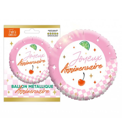 BALLON METAL ROND RETRO POP