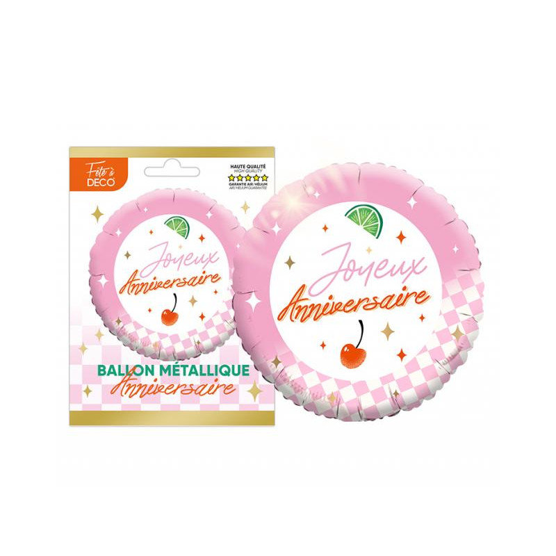 BALLON METAL ROND RETRO POP