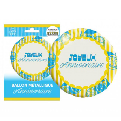 BALLON METAL ROND LEMON