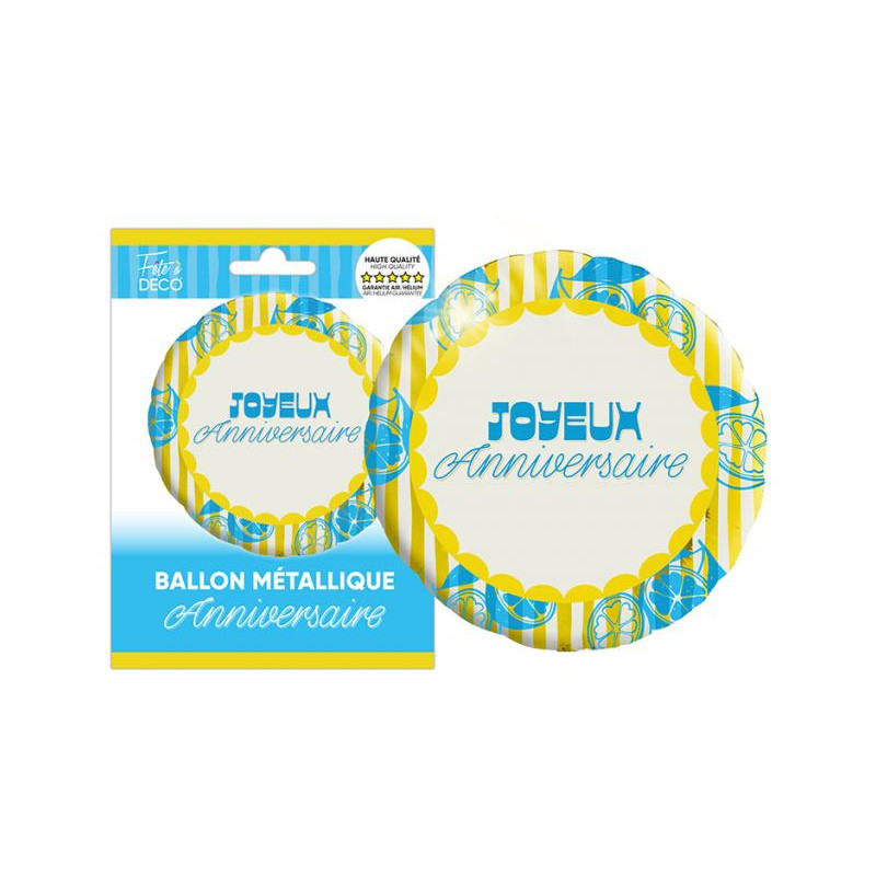 BALLON METAL ROND LEMON