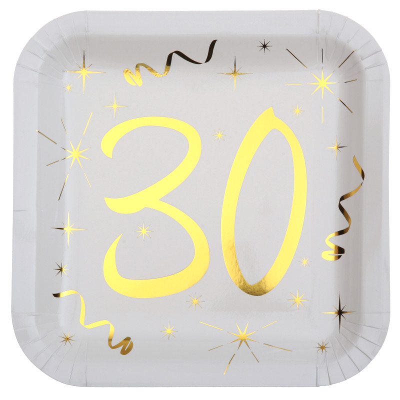 10 ASSIETTES 30 ANS OR BLANC