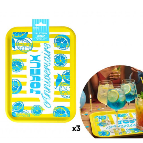 3 PLATEAUX LEMON 30X19CM