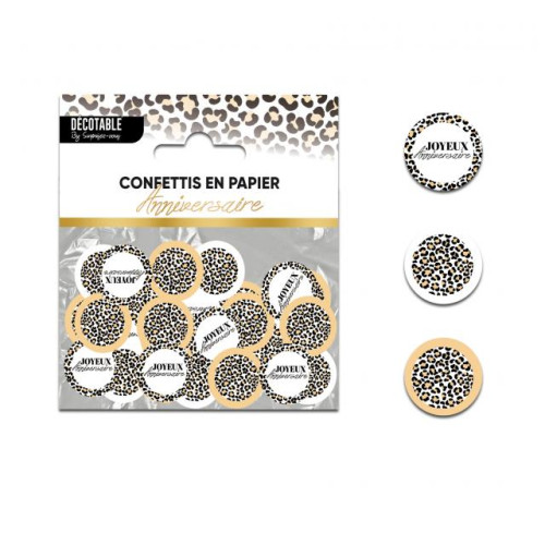 CONFETTIS TABLE LEOPARD