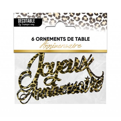 6 ORNEMENTS TABLE LEOPARD