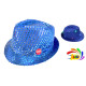 CHAPEAU LED SEQUIN BLEU
