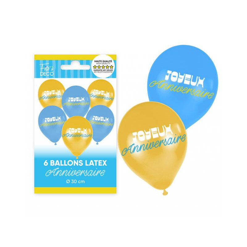 6 BALLONS ANNIVERSAIRE LEMON