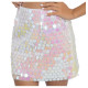 JUPE BLANCHE SEQUINS IRISES S