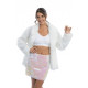 JUPE BLANCHE SEQUINS IRISES M