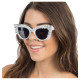 LUNETTES BLANCHES BIG STRASS ARGENT