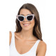 LUNETTES BLANCHES BIG STRASS ROSE PASTEL