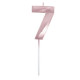 BOUGIE CHIFFRE 7 GRAPHIQUE ROSE