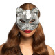 DEMI-MASQUE DISCO CAT ARGENT