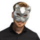 DEMI-MASQUE DISCO CAT ARGENT