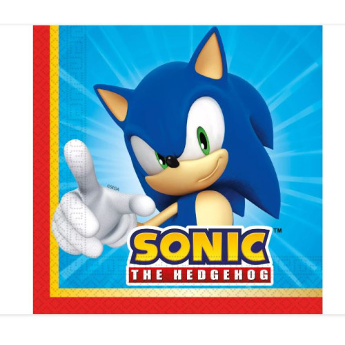 20 SERVIETTES SONIC 33X33CM