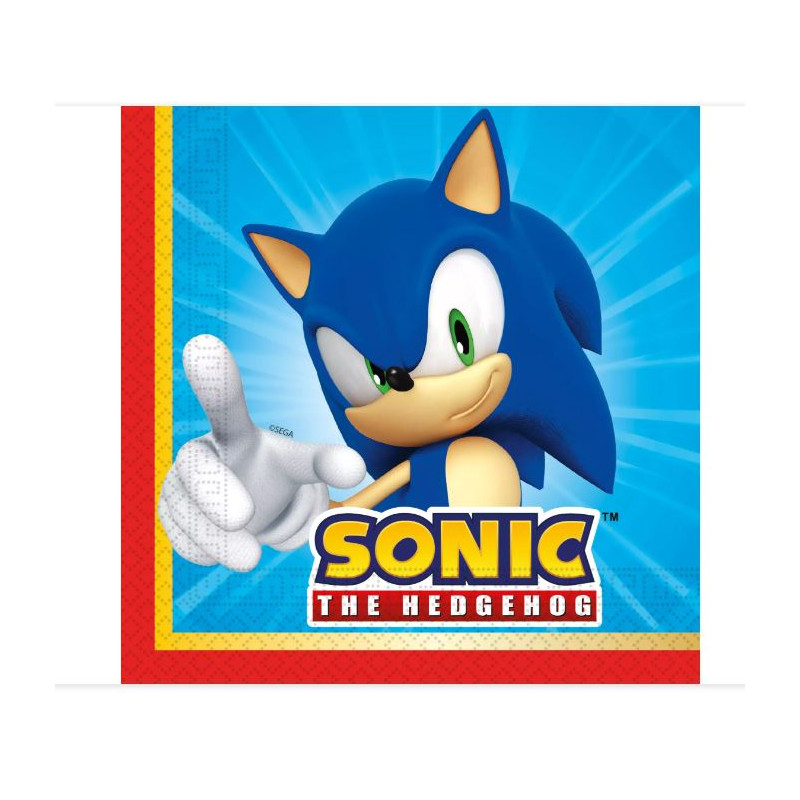 20 SERVIETTES SONIC 33X33CM