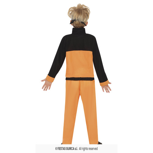 COSTUME BLACK ORANGE NINJA 10/12 ANS