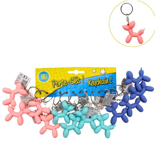 12 PORTES CLES CHIEN BALLONS