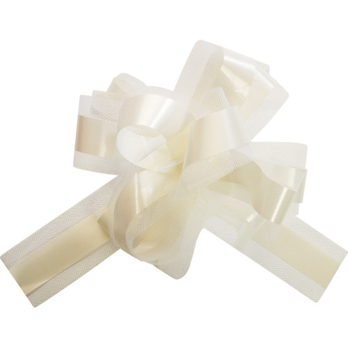 5 NOEUDS TULLE IVOIRE 50MM