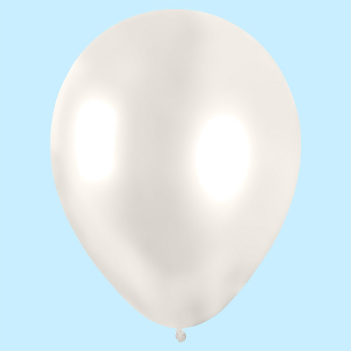 50 BALLONS MÉTAL NACRÉ BLANC
