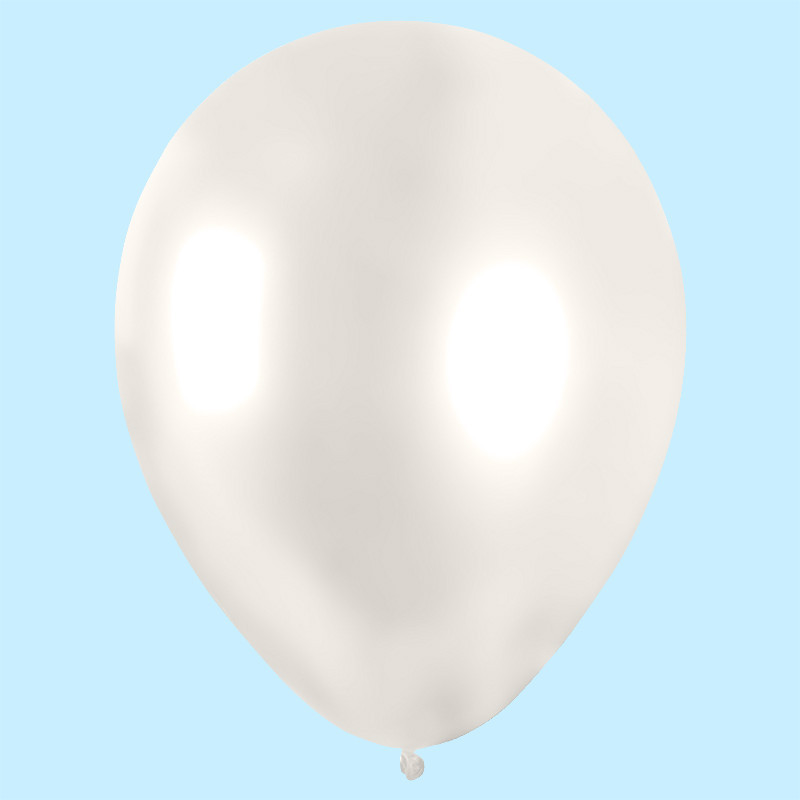 50 BALLONS MÉTAL NACRÉ BLANC