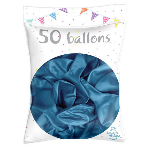 50 BALLONS MÉTAL NACRÉ CIEL
