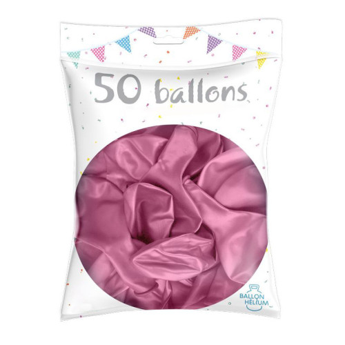 50 BALLONS MÉTAL NACRÉ ROSE