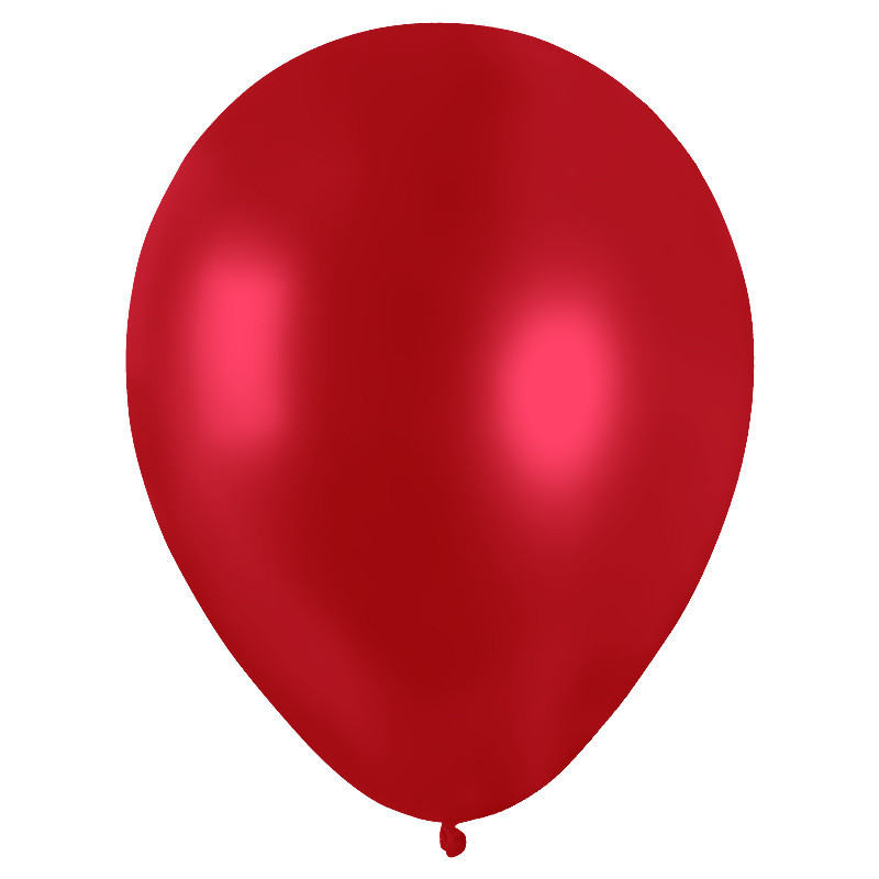 50 BALLONS MÉTAL NACRÉ ROUGE