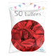 50 BALLONS MÉTAL NACRÉ ROUGE
