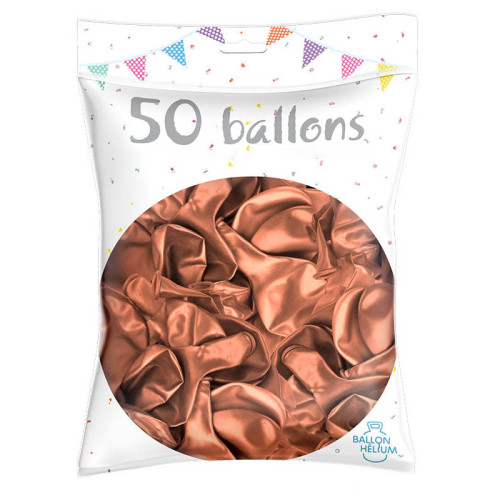 50 BALLONS MÉTAL NACRÉ ROSE GOLD