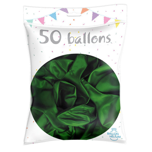 50 BALLONS MÉTAL NACRÉ VERT POMME