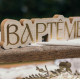 DECO BAPTEME BOIS EFFET LIN