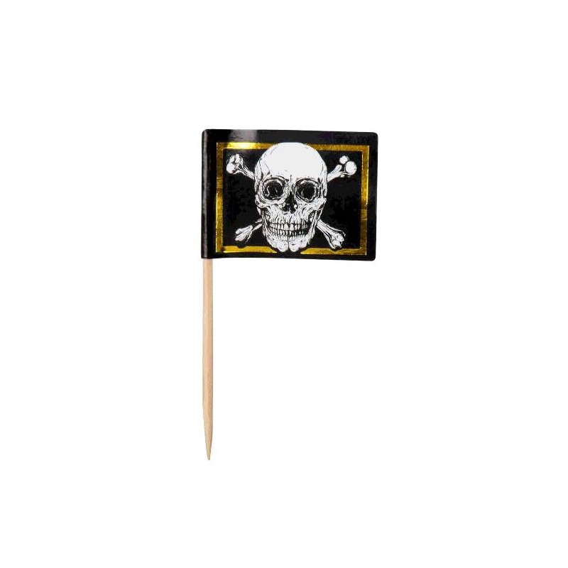 24 PICS DRAPEAU PIRATES 7CM