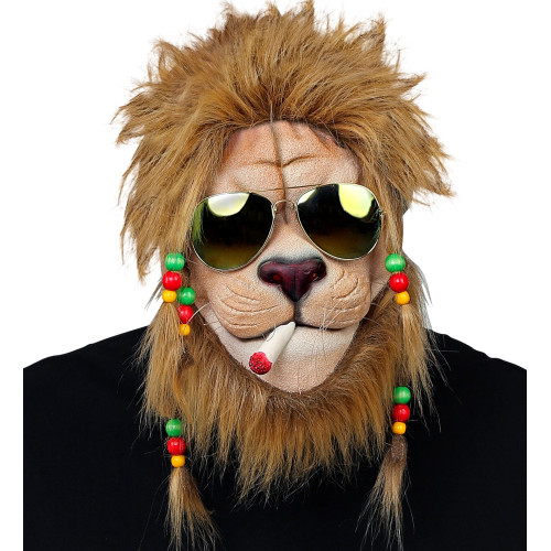 MASQUE DEMI TÊTE LION RASTA