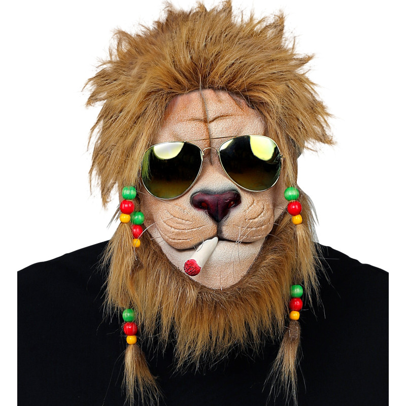 MASQUE DEMI TÊTE LION RASTA
