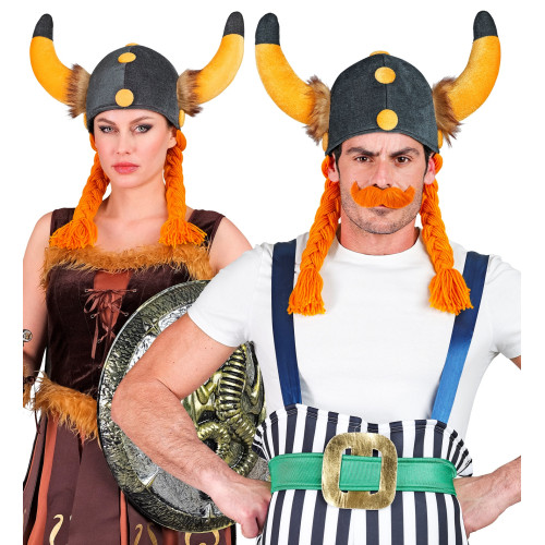 CASQUE VIKING AVEC TRESSÉES