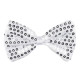 NOEUD PAPILLON PAILLETTE ARGENT