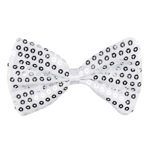 NOEUD PAPILLON PAILLETTE ARGENT