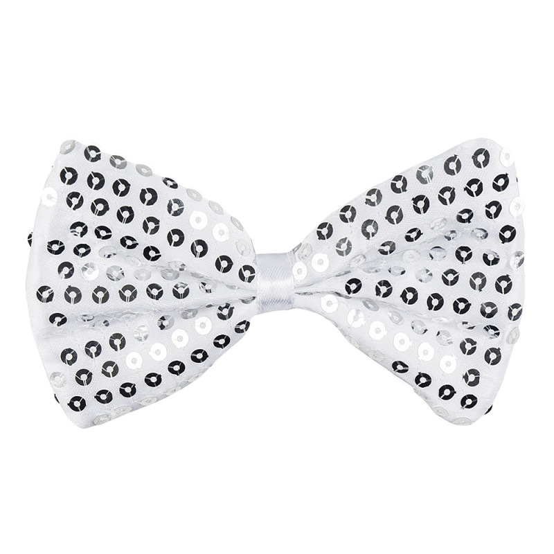 NOEUD PAPILLON PAILLETTE ARGENT