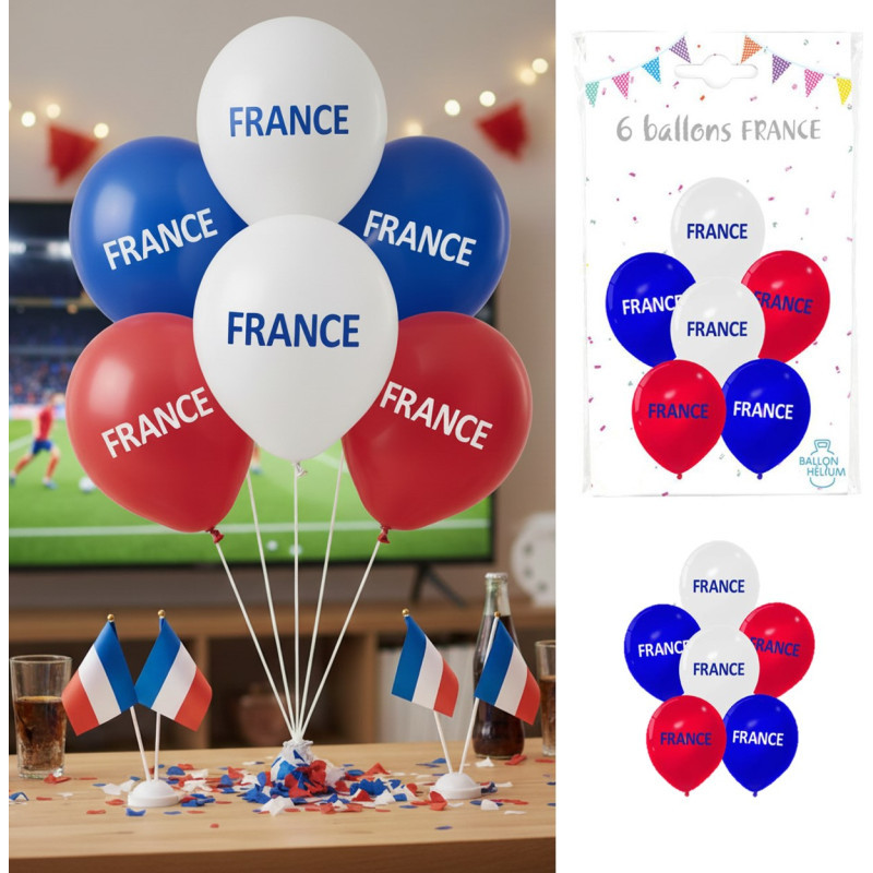 6 BALLONS FRANCE 30CM