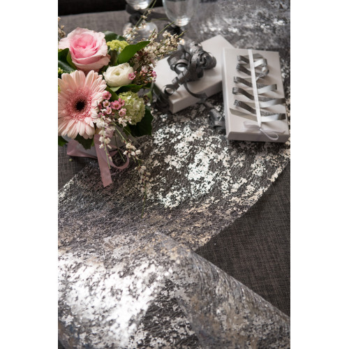 CHEMIN DE TABLE FANTAISIE ARGENT