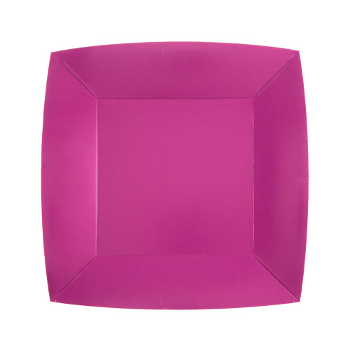 10 ASSIETTES CARRE FUCHSIA PM