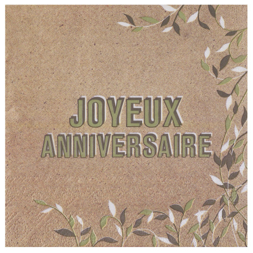 20 SERVIETTES JOY.ANNIV KRAFT