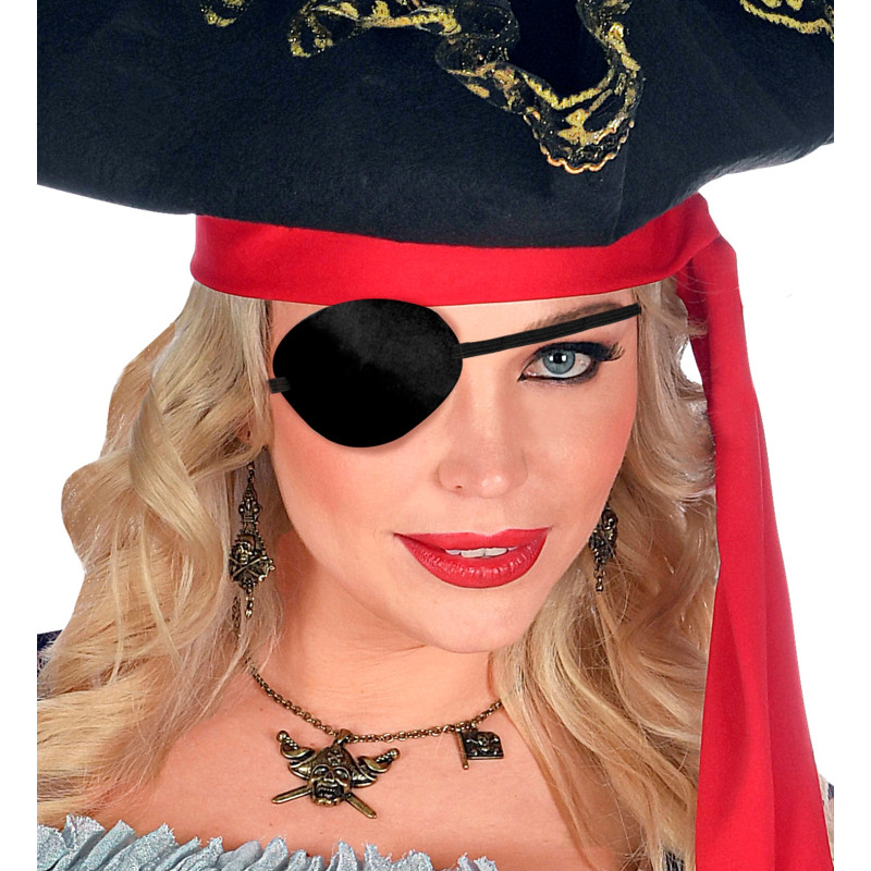 BANDEAU PIRATE NOIR SATIN