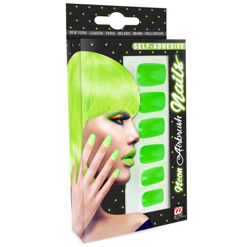 SET DE 12 ONGLES VERTS NEON