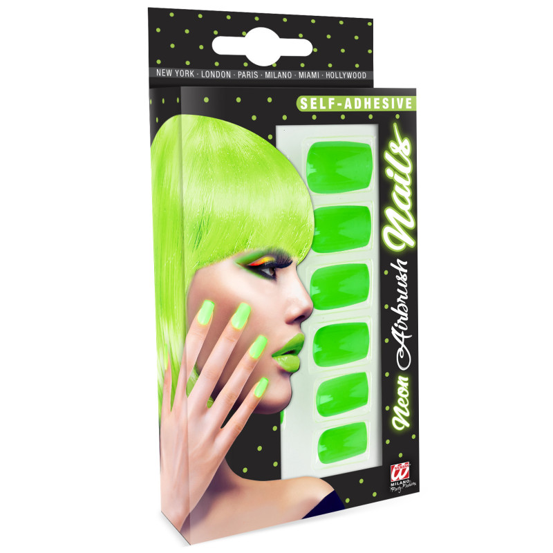 SET DE 12 ONGLES VERTS NEON
